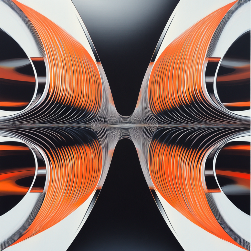 Airflow lines meet in center, inspired by hotrods