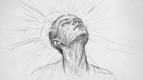Alive Figure Gazing Skyward Sketch Alive Figure Gazing Skyward Sketch