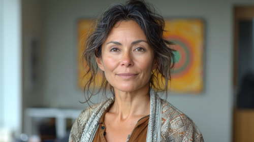 Peruvian Woman in Minimalistic Office