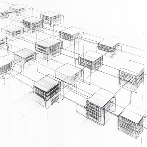 An Interconnected Database Sketch Showing Data Flow