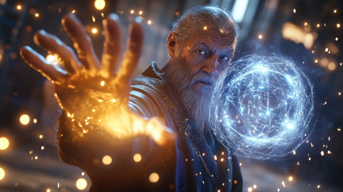 An Ultra Realistic Magical Energy Spell Caster