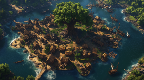 An ancient oak tree in an Anglo-Saxon village