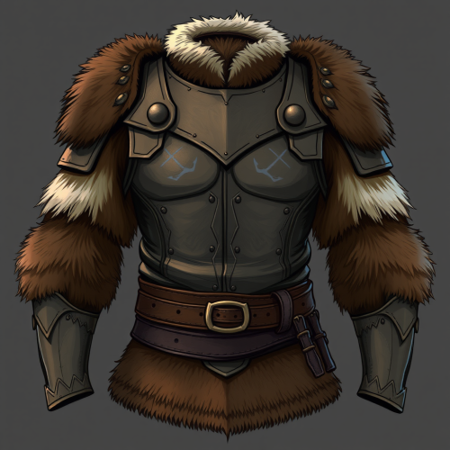 An armor shirt made of hide and furs