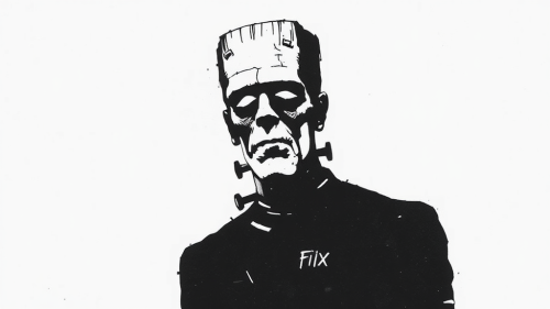 An eerie image of Frankenstein's monster in ink. An eerie image of Frankenstein's monster in ink.