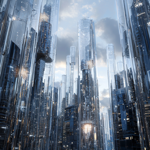 An ultra-detailed crystal-like city in 8K realism