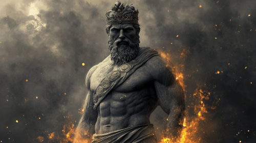 Ancient Greek philosopher with crown, confident and determined. Ancient Greek philosopher with crown, confident and determined.