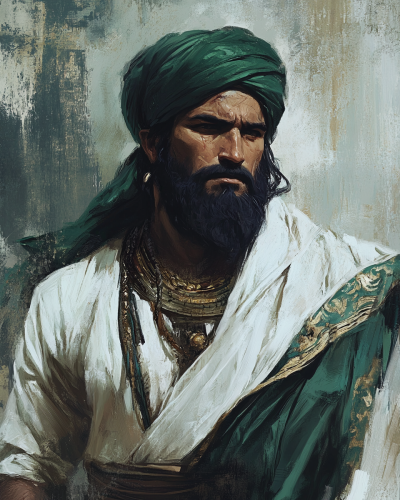 Ancient Islamic warrior in traditional robes and turban - AR 4:5 Ancient Islamic warrior in traditional robes and turban - AR 4:5