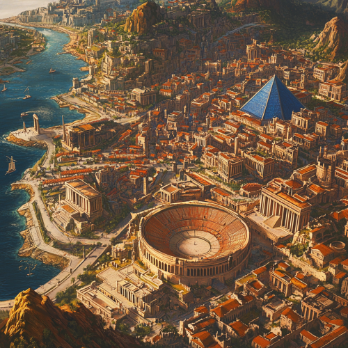 Ancient city with water surrounded by buildings, attractions. Ancient city with water surrounded by buildings, attractions.