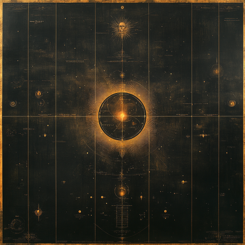 Ancient symbols in space form extraterrestrial civilization poster