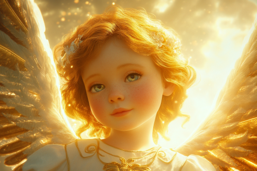 Angel light being awakens child's inner light with energy.