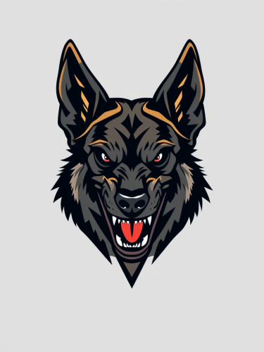 Angry Belgian Malinois Head Vector Logo