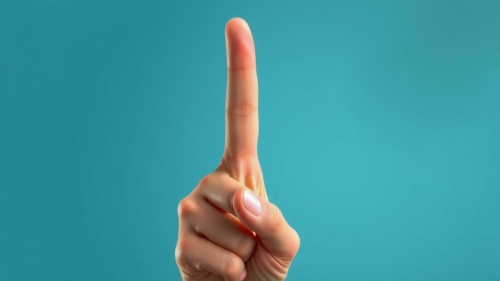Animation of a Raised Middle Finger