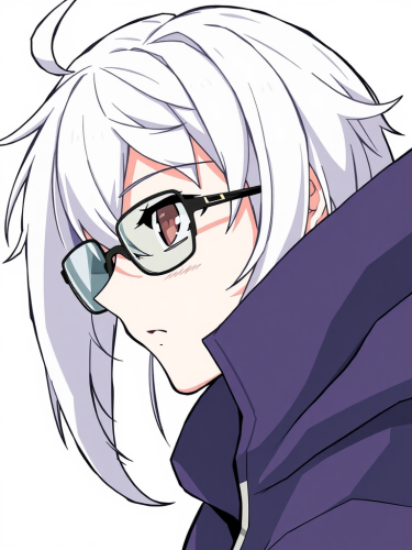 Anime Boy with Cool Hair and Glasses PFP