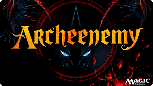 Archenemy in gold MTG font on dark theme.
