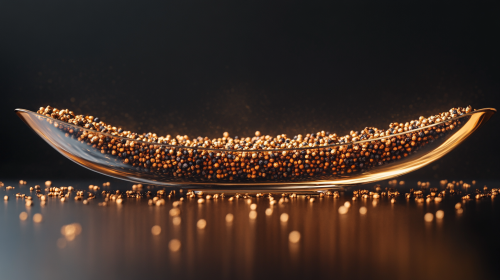 Artistic Display of Kampot Peppercorns With Gold Flakes