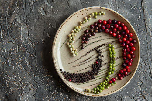 Artistic Kampot Pepper Display on Minimalist Plate
