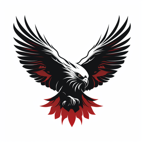 Attention-grabbing logo: Red-tailed hawks in chic stencil style. Attention-grabbing logo: Red-tailed hawks in chic stencil style.
