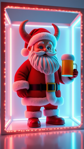 Baby Thor's Neon-Lit Christmas Cube Party