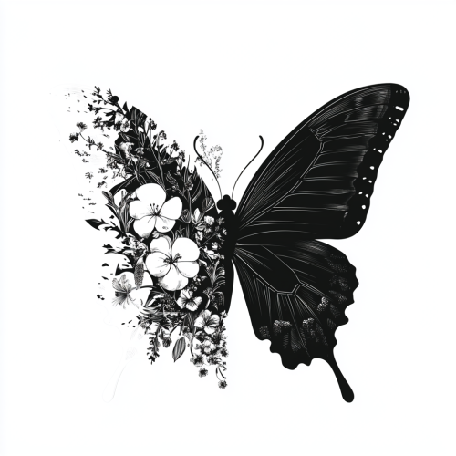 Beautiful Butterfly Wing Becomes Flower Garden