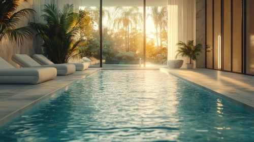 Beautiful Indoor Pool at High-End Resort