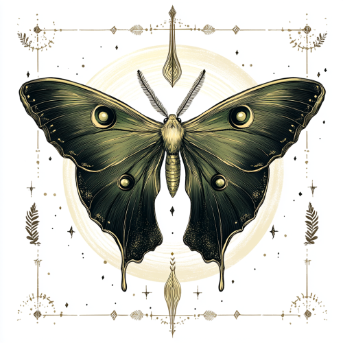 Beautiful Luna Moth Tarot Card Illustration in HD