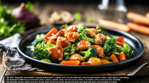 Beautiful Stir-Fry Dish on Rustic Wooden Table