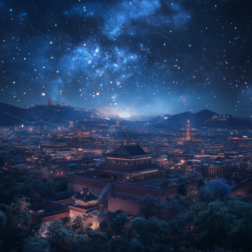 Beijing City View - Imaginative 3D Castle Render