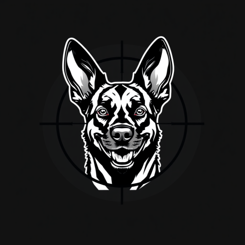 Belgian Malinois Smirking in Bullseye Logo