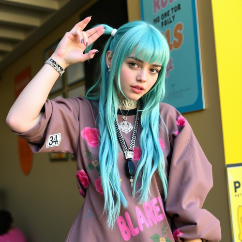 Billie Eilish dresses up in a Yadoon while having fun