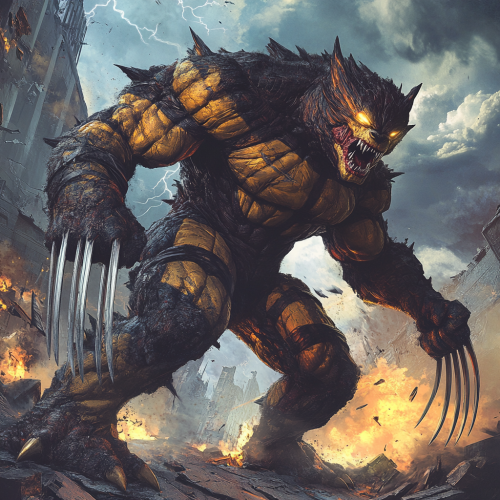 Bio-mutant hybrid creature with Wolverine and Godzilla features. Bio-mutant hybrid creature with Wolverine and Godzilla features.