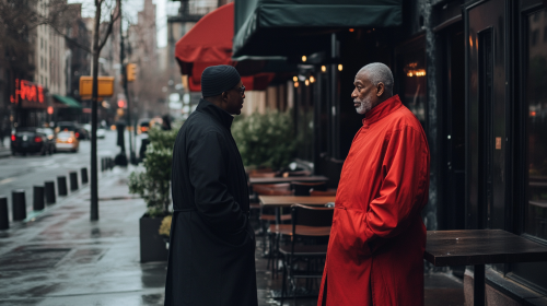 Black and Red Men in New York Restaurant