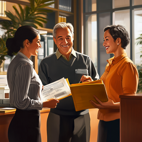 Bookkeepers working together in a professional office