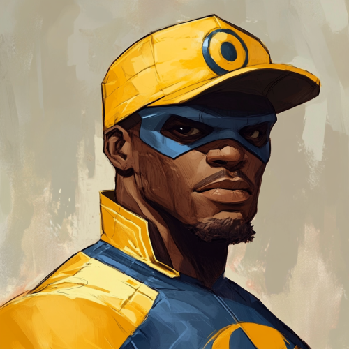 Booster Gold in Washington Commanders hat, Pixar Style