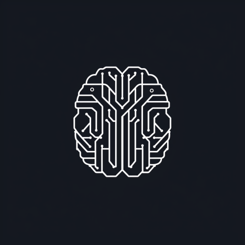 Brain circuit logo with M letter for tech company