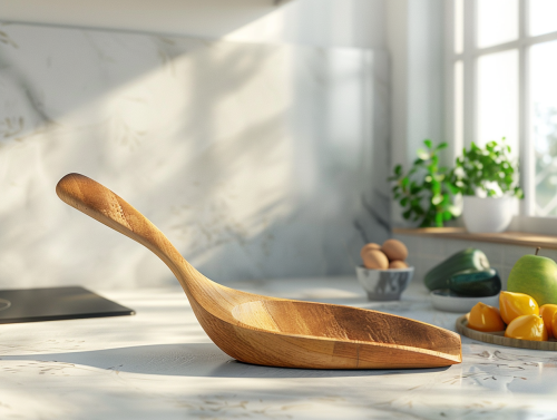 Bright, Photorealistic Wooden Scoop in Kitchen Magazine Cover