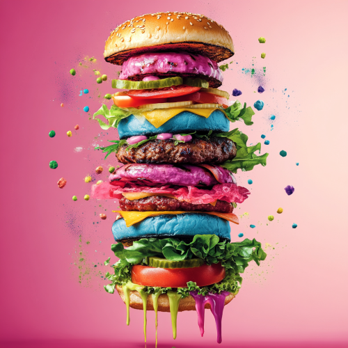 Bright Burgers: Taste the Rainbow in Every Bite