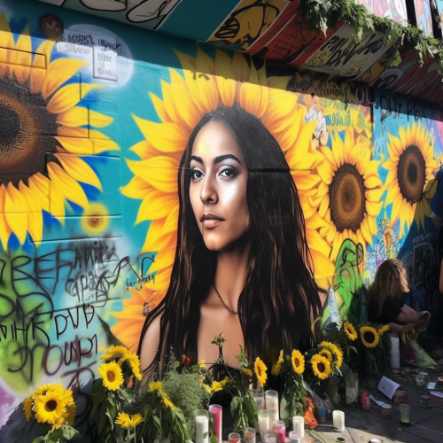 Bright smiley wall in memory of young woman