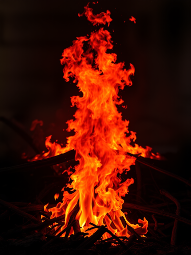 Burning Flames in the Background