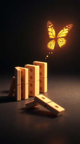 Butterfly Tips Dominoes, Creating Cascade Effect