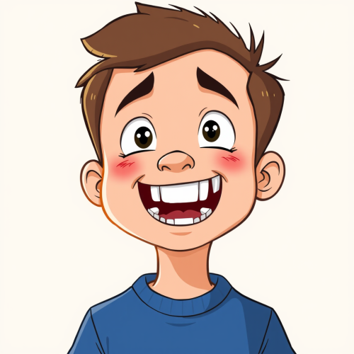 Cartoon Image of Boy with Broken Teeth