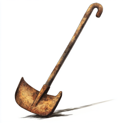 Cartoon image of small garden hoe with hook shape. Cartoon image of small garden hoe with hook shape.
