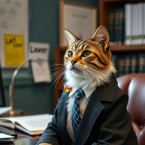 Cat lawyer in the room