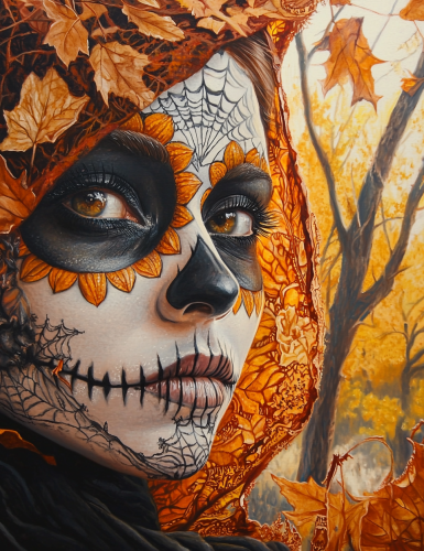 Catrina Portrait with Surreal Facepaint at Sunset