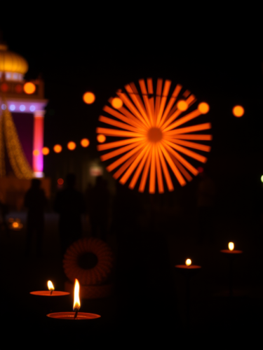 Celebrating Diwali with lights, joy, and colors.