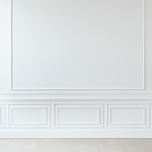 Center area on white wall for wallpaper insertion.