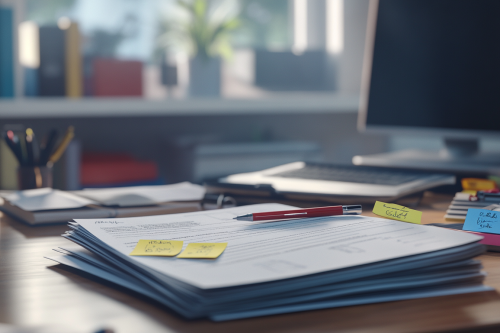 Changes made to office document with red pen