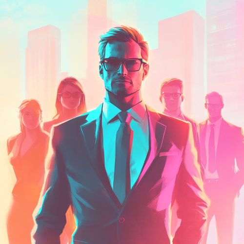 Charismatic leader inspires motivated team in modern office