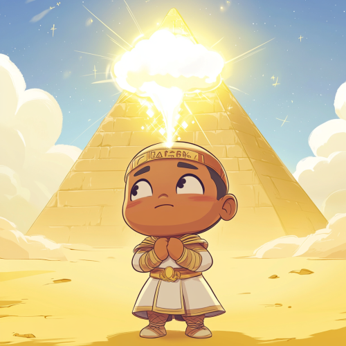 Chibi Pharaoh Khufu Dreams of Great Pyramid