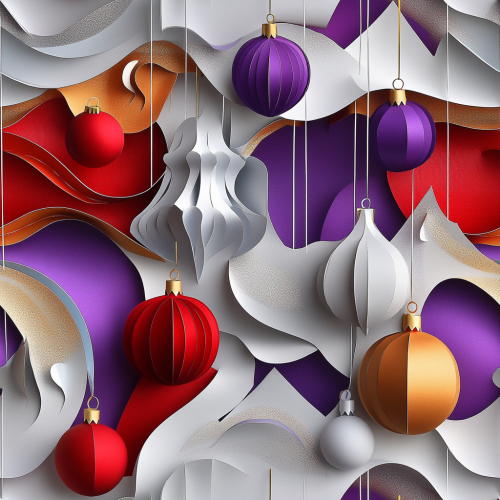 Christmas ornament paper sculpture diorama in festive colors