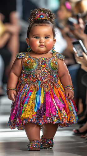Chubby Baby Supermodel Struts in Fashion Show